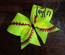 Load image into Gallery viewer, Softball Bow with Name or Number.
