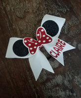 MINI Minnie Cheer Bow with 3D Image and Name
