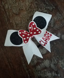 MINI Minnie Cheer Bow with 3D Image and Name