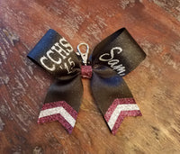 MINI Chevron Tail Bow Key-chain with 2 Names