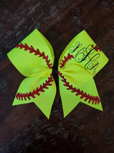 Load image into Gallery viewer, Softball Bow with Name or Number.
