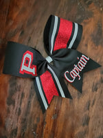Striped Cheer Bow/Softball Bow/Dance Bow with Name