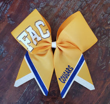 Load image into Gallery viewer, Chevron Tail Cheer/Softball/Dance Bow with 2 Names

