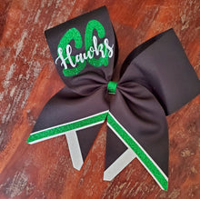 Load image into Gallery viewer, Chevron Tail Cheer/Softball/Dance Bow with 2 Names
