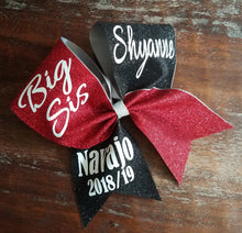 Load image into Gallery viewer, FULL Glitter Cheer/Dance/ Competition Bow with 3 Names.
