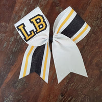 Striped Cheer Bow/Softball Bow/Dance Bow with Name