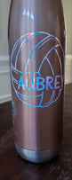 Volleyball Water bottle Vinyl Sticker/Decal with Name