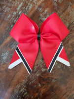 Layered Chevron tail Cheer Bow /Softball Bow/Dance Bow with Name.