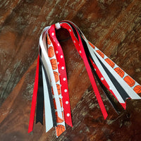 Basketball Spirit ribbon/ Pony O/Team Hair Streamers/ Pigtail ribbons