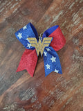 Mini Wonder Woman Cheer Bow KeyChain/Superhero KeyChain