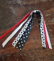 Soccer Spirit ribbons/ Pony O/Hair Streamers/Pigtail Ribbons