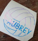 Volleyball Water bottle Vinyl Sticker/Decal with Name