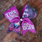 This Base Puts you in space Galaxy Cheer Bow