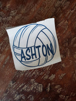 Volleyball Water bottle Vinyl Sticker/Decal with Name