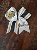 Striped Cheer Bow/Softball Bow/Dance Bow with Name