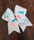 Horse Themed Cheer bow/ Horse Party Bow