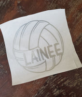 Volleyball Water bottle Vinyl Sticker/Decal with Name