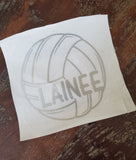 Volleyball Water bottle Vinyl Sticker/Decal with Name