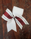 Striped Cheer Bow/Softball Bow/Dance bow