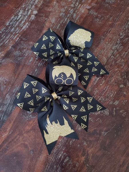 Wizard Cheer Bow with licensed harry potter fabric