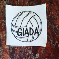 Volleyball Water bottle Vinyl Sticker/Decal with Name