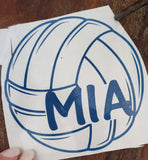 Volleyball Water bottle Vinyl Sticker/Decal with Name