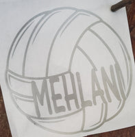 Volleyball Water bottle Vinyl Sticker/Decal with Name
