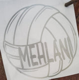 Volleyball Water bottle Vinyl Sticker/Decal with Name