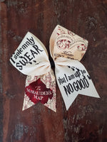 wizard Up to No Good Cheer Bow made with licensed Harry Potter fabric