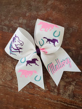 Load image into Gallery viewer, Horse Themed Cheer/Horse Party Bow
