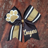 Striped Cheer Bow/Softball Bow/Dance Bow with Name
