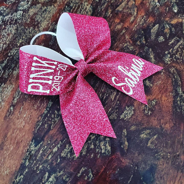 Cheer Bows Key Chain,Holographic Backpack Bow Pink Sparkly Bling Cheer Mom