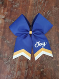 Chevron Tail Cheer Bow /Softball Bow/Dance Bow with Name on tail