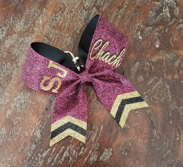 MINI Bow FULL Glitter Key-Chain Bow with 2 Names