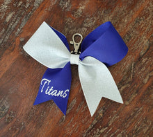 Load image into Gallery viewer, MINI Bow Key-chain with Half Glitter and 1 Name
