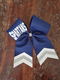 Custom Blue Cheer Bow /Dance Bow / Softball Bow with Name