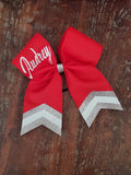 Custom Red/Maroon Cheer Bow /Dance Bow / Softball Bow with Name