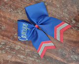 Custom Blue Cheer Bow /Dance Bow / Softball Bow with Name