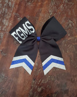 Custom Black Cheer Bow/Dance Bow/Softball Bow/ with Name