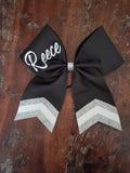 Custom Black Cheer Bow/Dance Bow/Softball Bow/ with Name